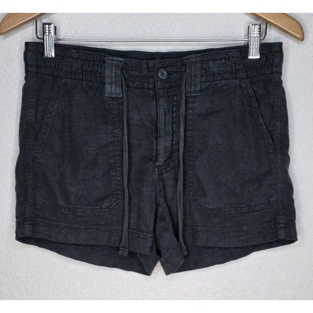 American Eagle Linen Blend Gray Drawstring Shorts Women 0 Casual Beach Boho